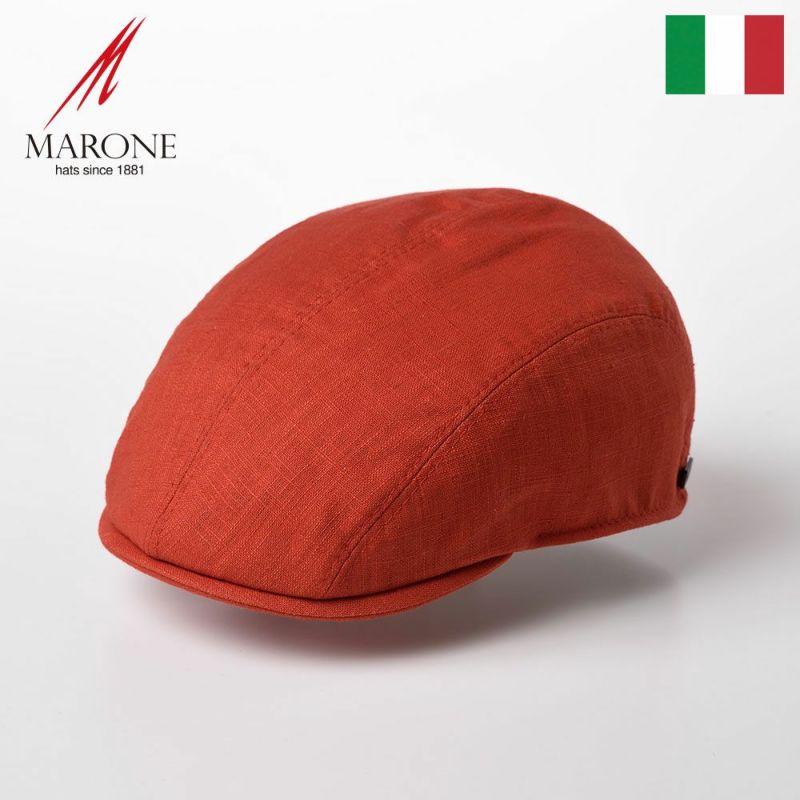 帽子 ハンチング MARONE（マローネ） Four Panel Berretto Linen（フォーパネルベレット リネン）CT660 オレンジ
