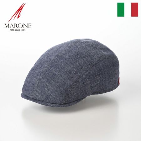 マローネのハンチング Four Panel Berretto Cotton（フォーパネルベレット コットン）CT726 ブルー