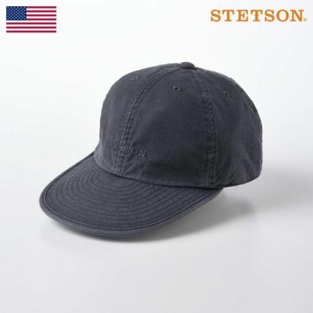 ステットソンのキャップ野球帽 COTTON OVERDYE WASHED CAP（コットンオーバーダイウォッシュドキャップ）SE077 ブラック
