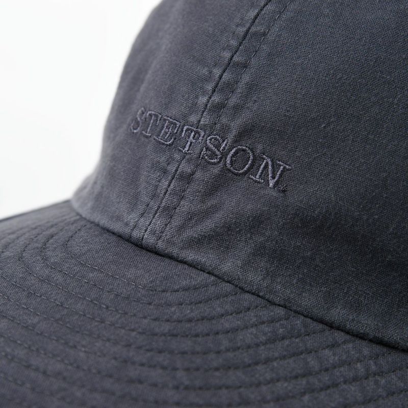 ステットソンのキャップ COTTON OVERDYE WASHED CAP（コットンオーバーダイウォッシュドキャップ）SE077 ブラック