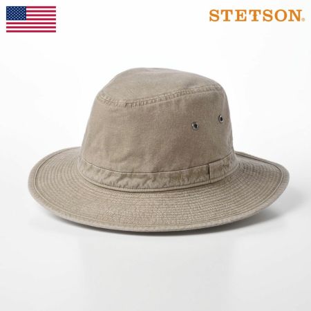 ステットソンの布帛ソフトハット COTTON OVERDYE WASHED LONG HAT（コットンオーバーダイウォッシュドロングハット）SE580 ベージュ