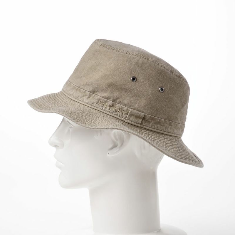 ステットソンの布帛ソフトハット COTTON OVERDYE WASHED LONG HAT（コットンオーバーダイウォッシュドロングハット）SE580 ベージュ