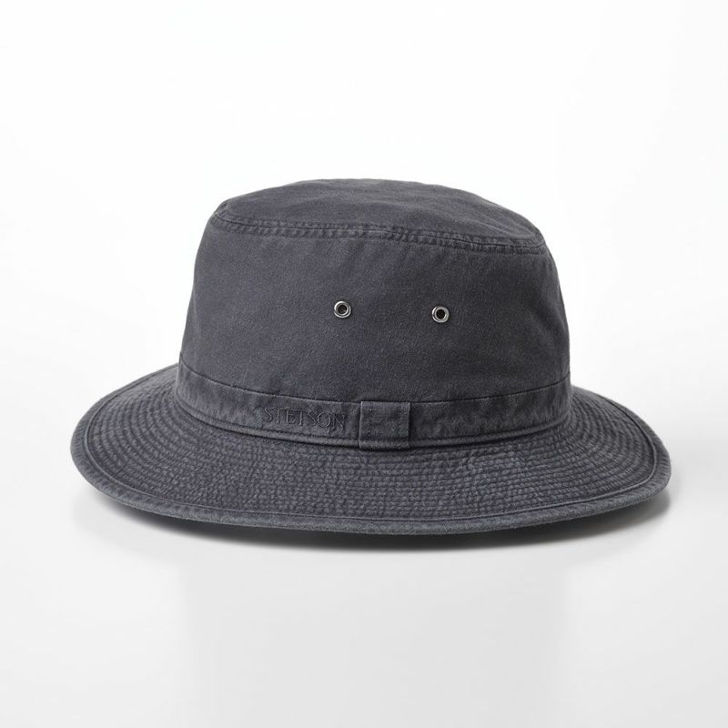 ステットソンの布帛ソフトハット COTTON OVERDYE WASHED LONG HAT（コットンオーバーダイウォッシュドロングハット）SE580 ブラック