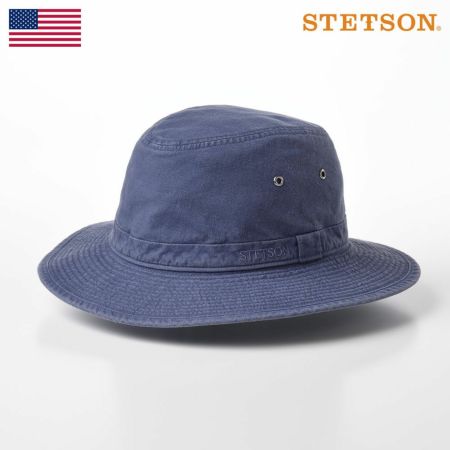 ステットソンの布帛ソフトハット COTTON OVERDYE WASHED LONG HAT（コットンオーバーダイウォッシュドロングハット）SE580 ネイビー