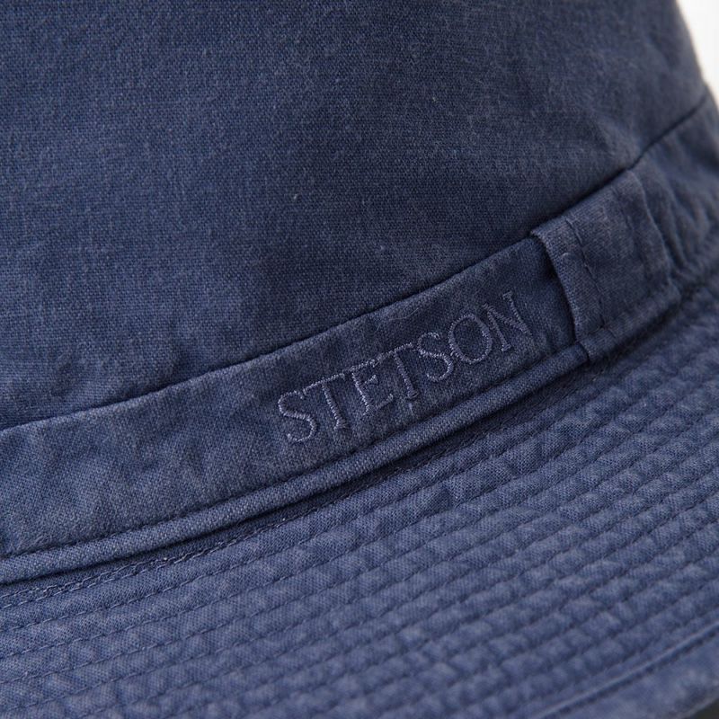 ステットソンの布帛ソフトハット COTTON OVERDYE WASHED LONG HAT（コットンオーバーダイウォッシュドロングハット）SE580 ネイビー