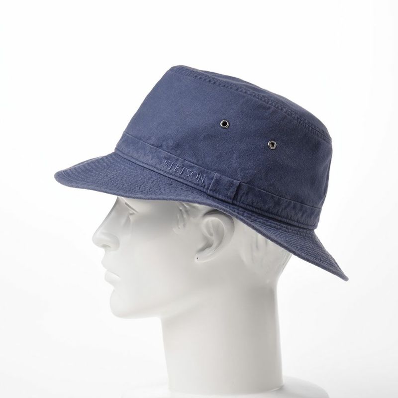 ステットソンの布帛ソフトハット COTTON OVERDYE WASHED LONG HAT（コットンオーバーダイウォッシュドロングハット）SE580 ネイビー