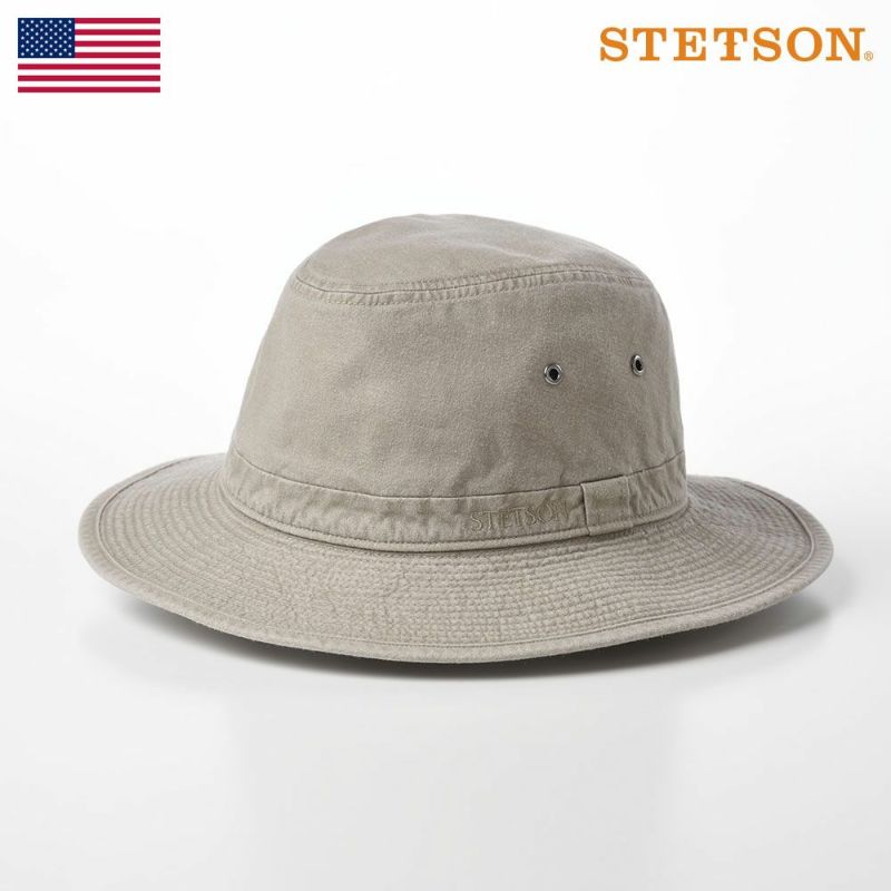 ステットソンの布帛ソフトハット COTTON OVERDYE WASHED LONG HAT（コットンオーバーダイウォッシュドロングハット）SE580 オリーブ