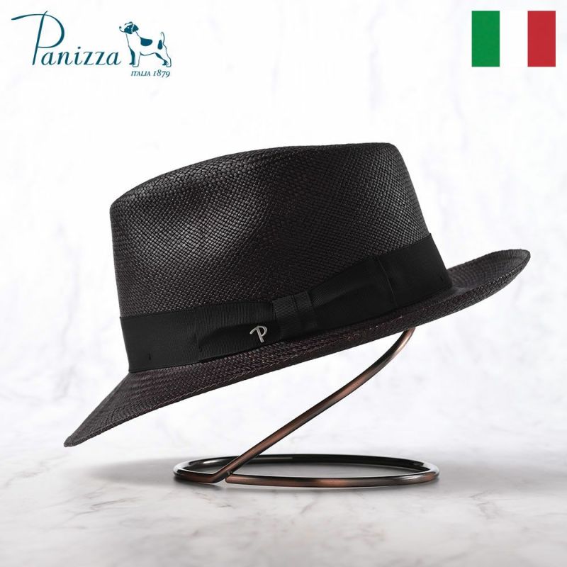 帽子 パナマハット パナマ帽 Panizza（パニッツァ） MINDO CARLINO（ミンド カルリーノ）ブラック
