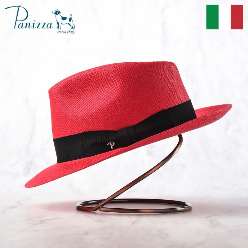 帽子 パナマハット パナマ帽 Panizza（パニッツァ） MINDO CARLINO（ミンド カルリーノ）レッド