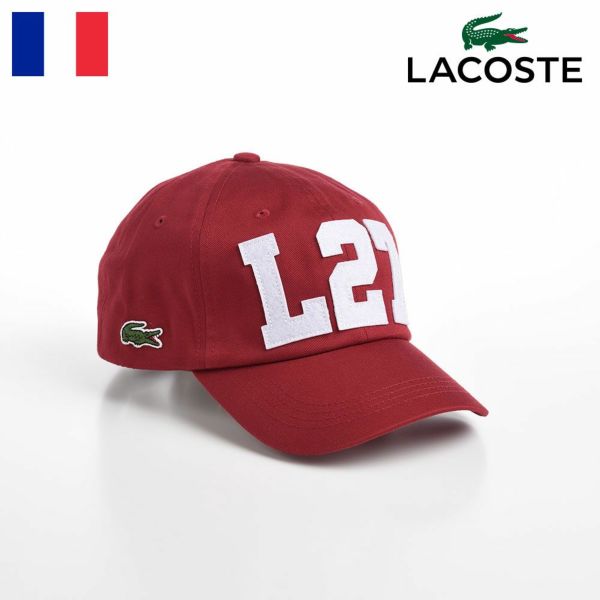 ラコステ キャップ L27 COTTON CAP（L27 コットンキャップ） L1177 レッド | 帽子通販 時谷堂百貨【公式】