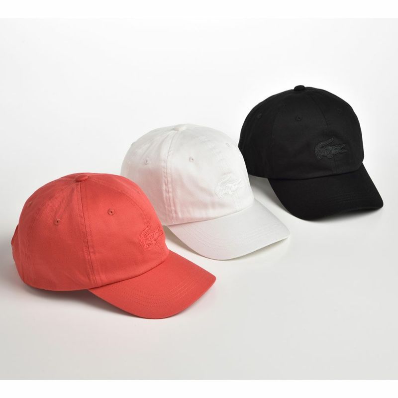 ラコステのキャップ ONE TONE LOGO CAP（ワントーンロゴキャップ） L1180 オレンジ