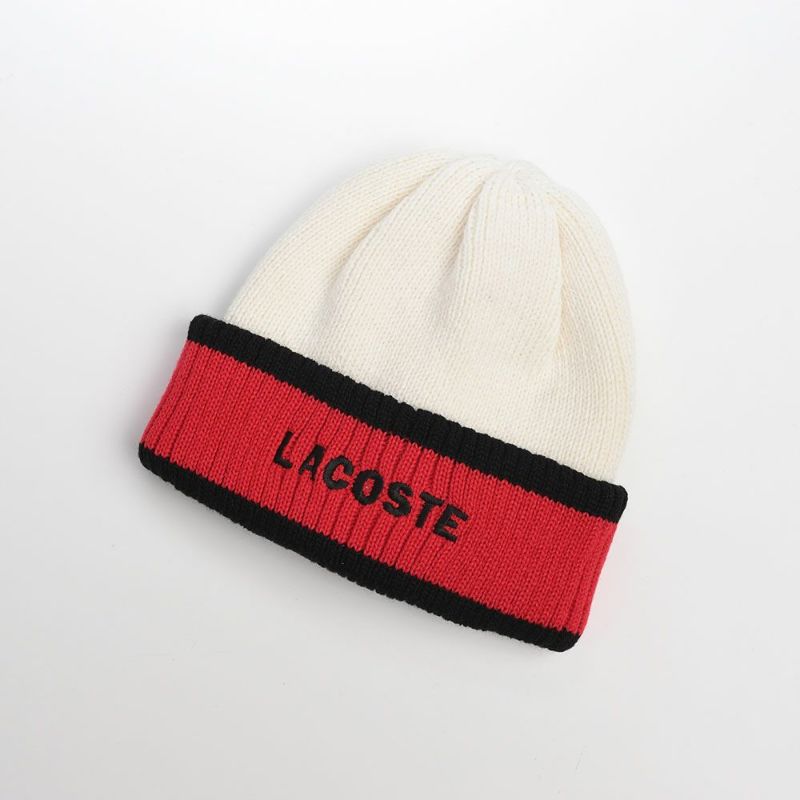 ラコステのニット帽 LOGO KNIT WATCH（ロゴ ニットワッチ） L1152 ホワイト