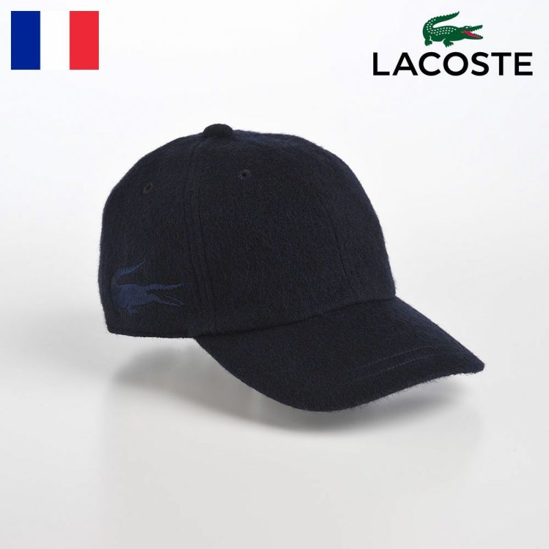 ラコステのキャップ SIDE LOGO WOOL CAP（サイドロゴ ウールキャップ） L1163 ネイビー