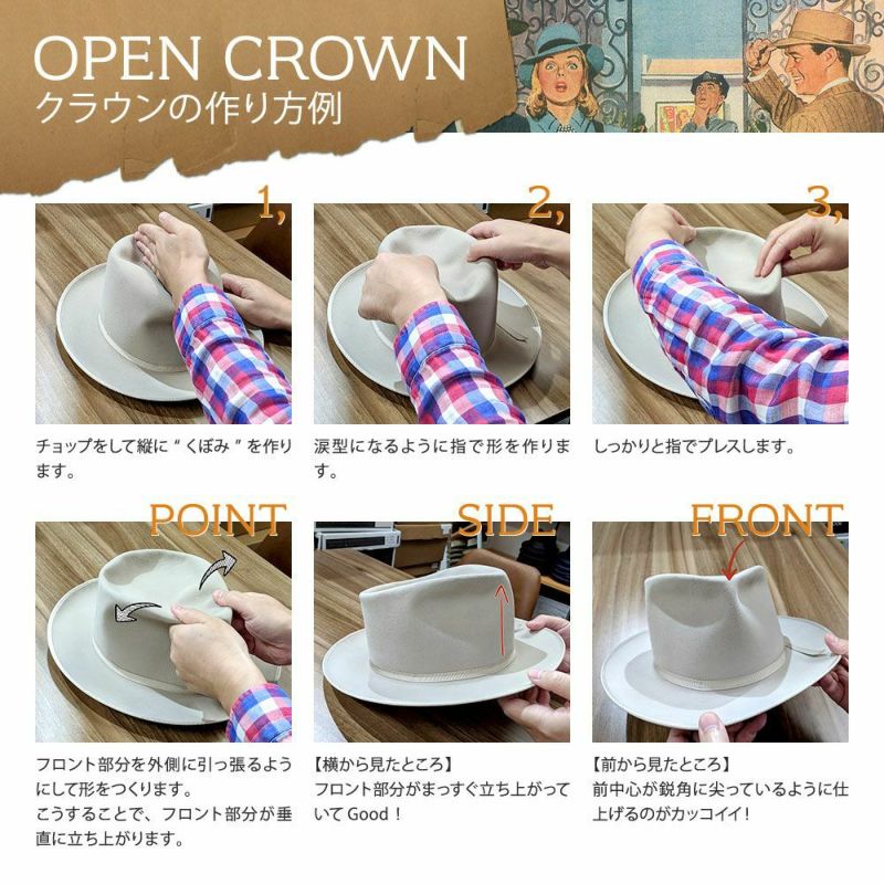 ステットソン フェルトハット CUSTOM V OPENCROWN（カスタム V