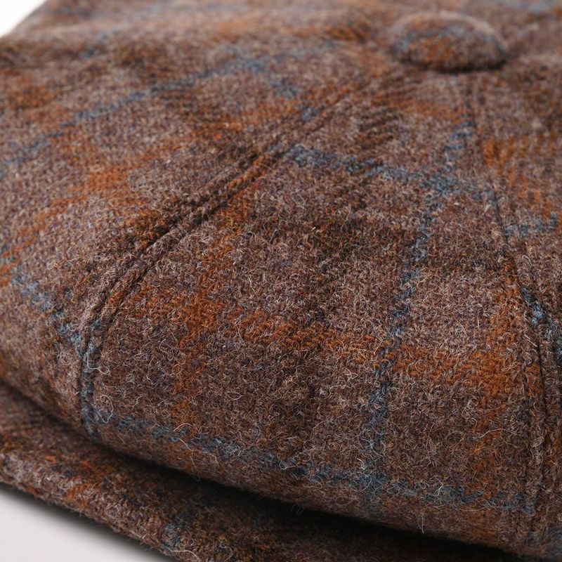 ステットソンのキャスケット HARRIS TWEED BIG CAS  Ver.2（ハリスツイード ビッグキャス Ver.2）SE616 ブラウン