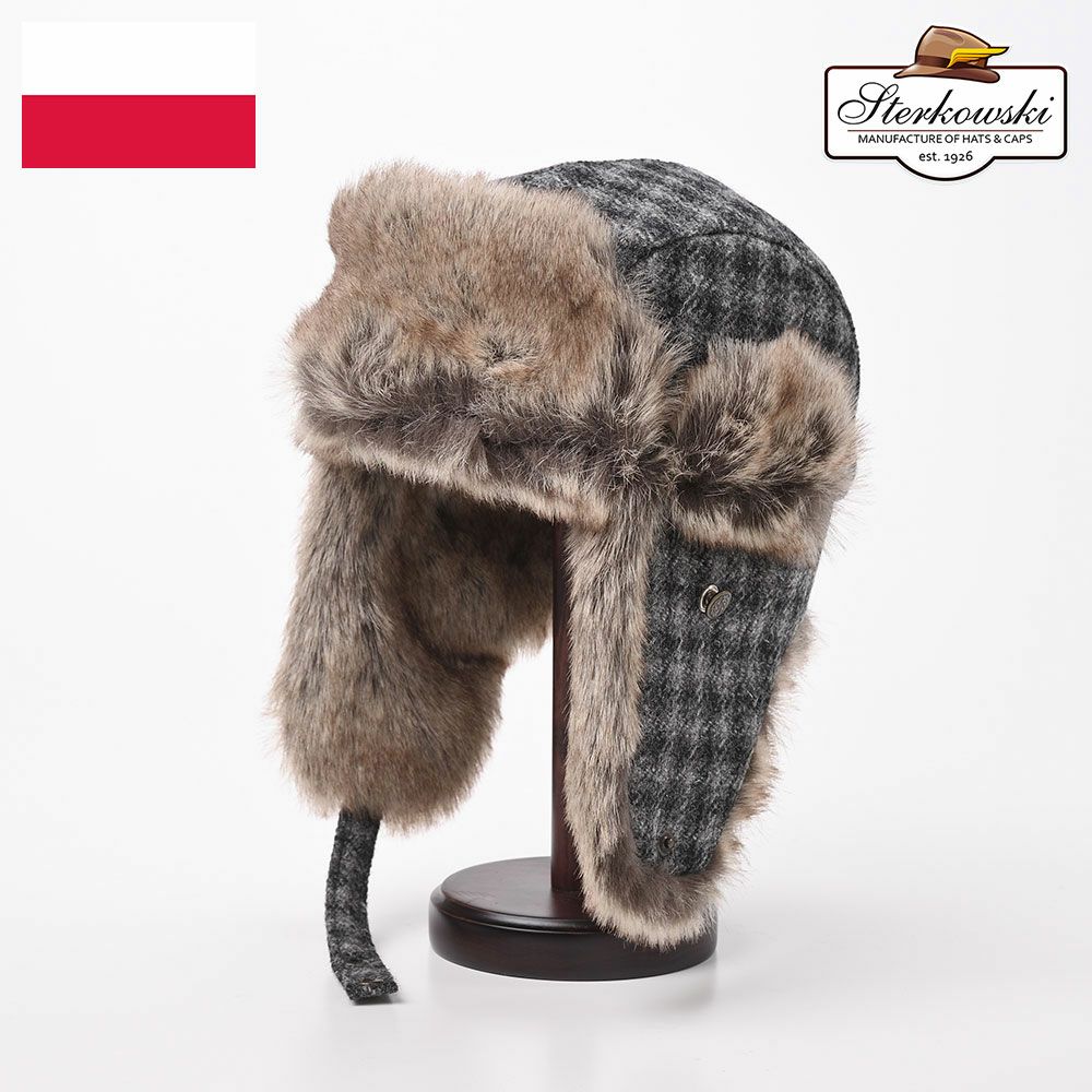 ステルコフスキー 飛行帽 LUMBERJACK Harris Tweed（ランバージャック 
