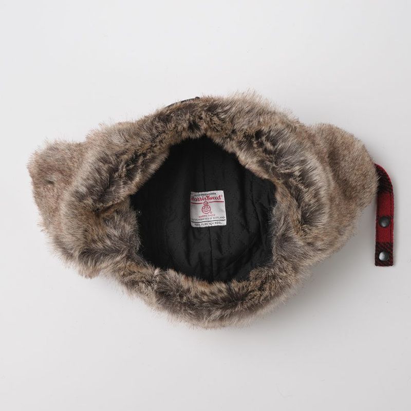 ステルコフスキーの飛行帽 LUMBERJACK Harris Tweed（ランバージャック ハリスツイード） レッドチェック