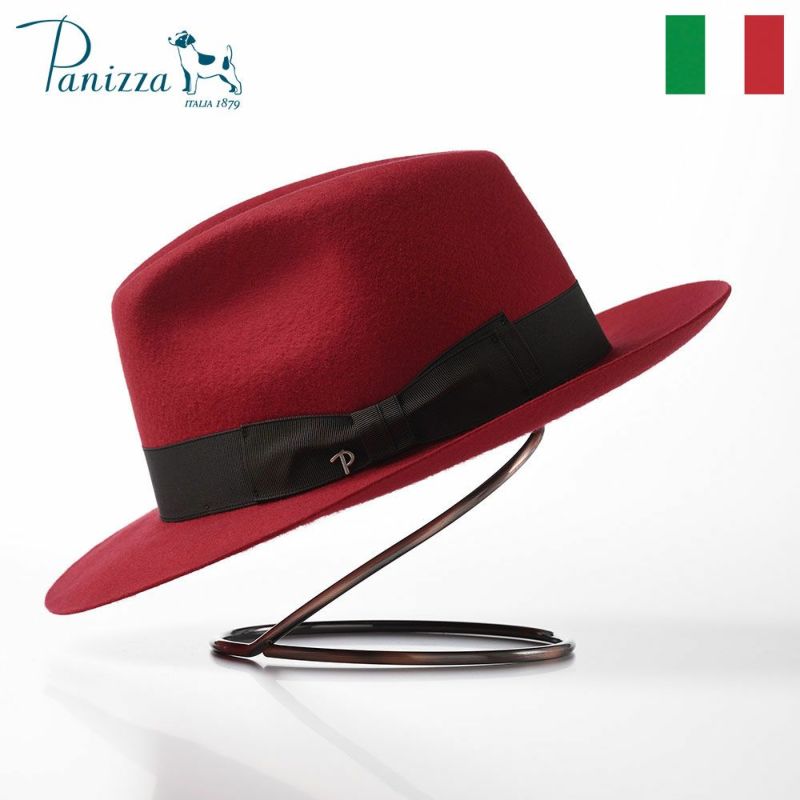 帽子 フェルトハット Panizza（パニッツァ） BOLGHERI CHIANTI（ボルゲリ シャンティ）ワインレッド