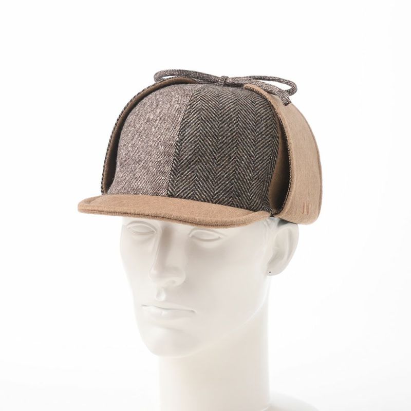 ダックスの鹿撃ち帽 Earflap Cap Patchwork（イヤーフラップ キャップ パッチワーク） D3846 ベージュ