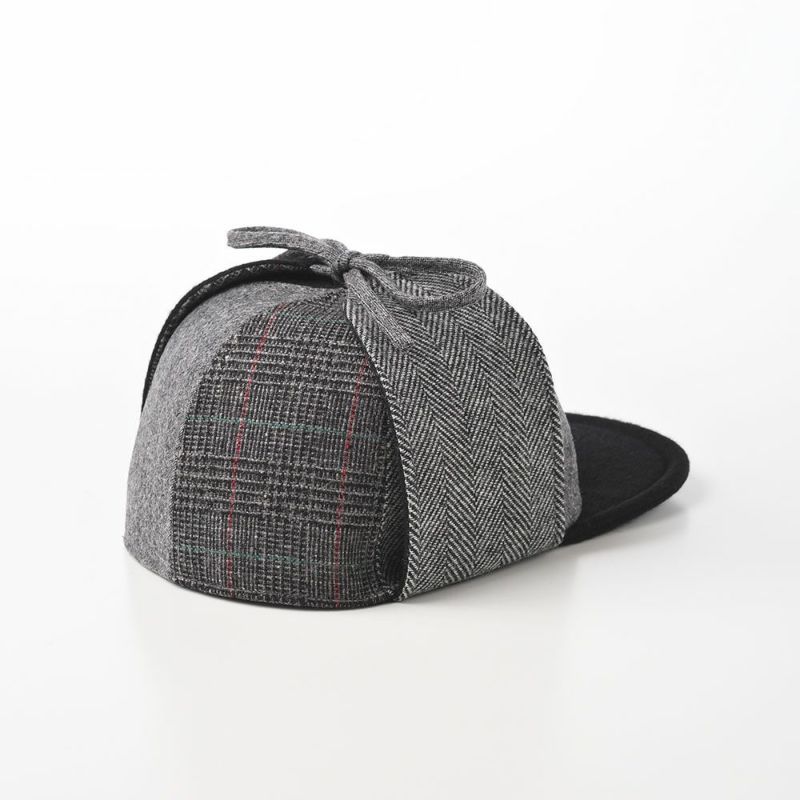 ダックスの鹿撃ち帽 Earflap Cap Patchwork（イヤーフラップ キャップ パッチワーク） D3846 グレー