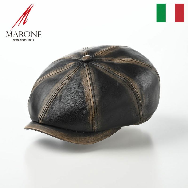 帽子 キャスケット MARONE（マローネ） Dublino Lambskin（ダブリーノ ラムスキン）BN132 ブラック