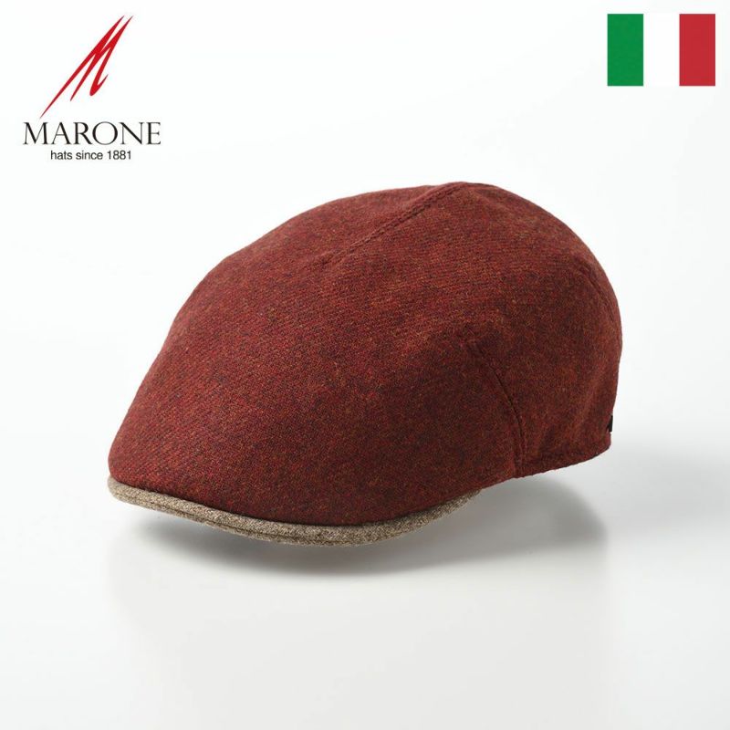 帽子 ハンチング MARONE（マローネ） One Panel Berretto Wool（ワンパネルベレット ウール）BT976 レッド