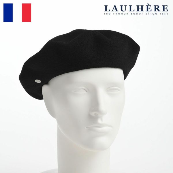 Campan noir ベレー帽　フランス製　laulhere タグ付き　新品 LAULHERE ベレー帽 レディース メンズ 男女兼用 ウール 帽子