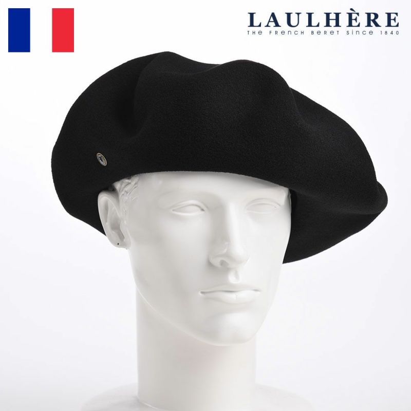 帽子 ベレー帽 LAULHERE（ロレール） BULLE WL（ブル ウール）ブラック