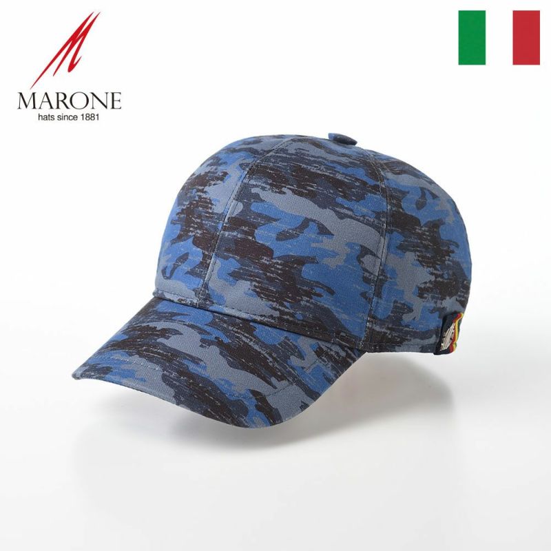 帽子 キャップ 野球帽 MARONE（マローネ） Camoufla Cotton Baseball（カモフラ コットン ベースボール）CT677 ブルー
