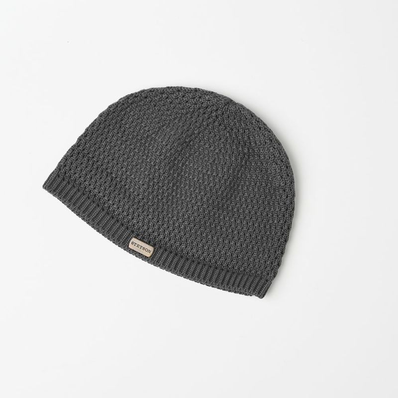 ステットソンのニット帽 SHORT KNIT BEANIE（ショート ニット ビーニー）SE100 チャコール