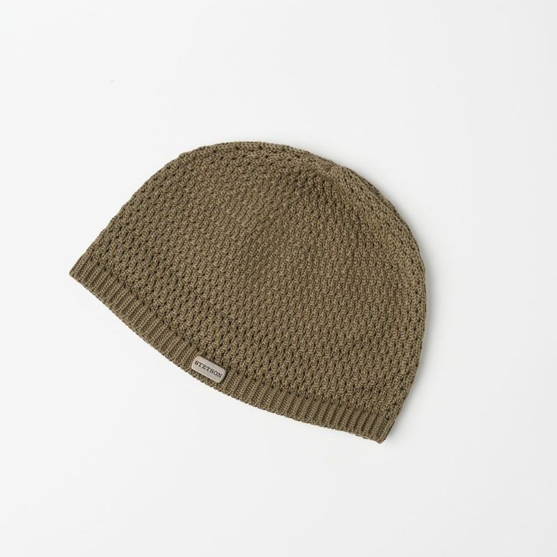 ステットソンのニット帽 SHORT KNIT BEANIE（ショート ニット ビーニー）SE100 カーキ