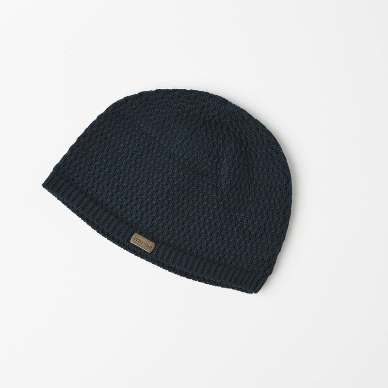 ステットソンのニット帽 SHORT KNIT BEANIE（ショート ニット ビーニー）SE100 ネイビー