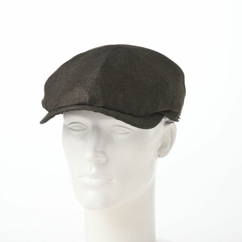 ヴィゲーンズのハンチング Newsboy Slim Cap Hopsack Linen（ニュースボーイ スリムキャップ ホップサックリネン）W101579 オリーブ