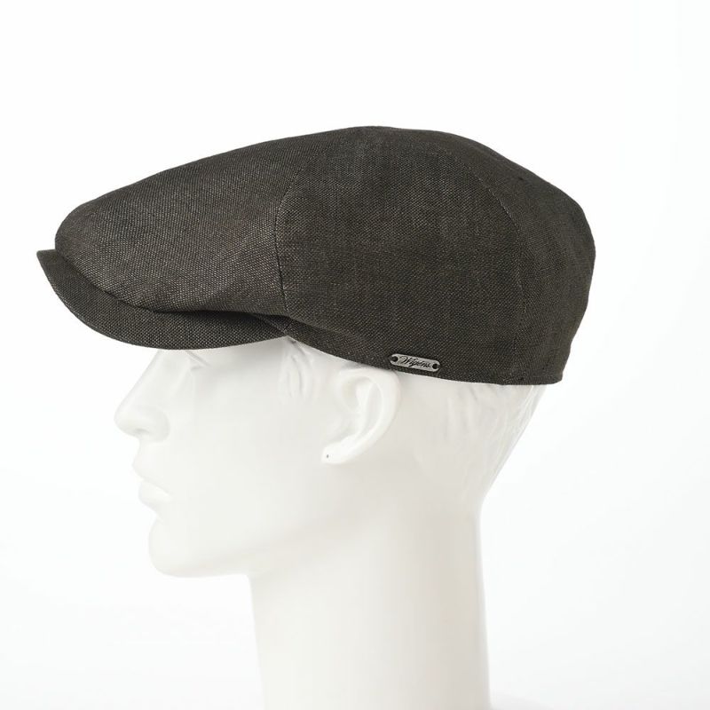 ヴィゲーンズのハンチング Newsboy Slim Cap Hopsack Linen（ニュースボーイ スリムキャップ ホップサックリネン）W101579 オリーブ