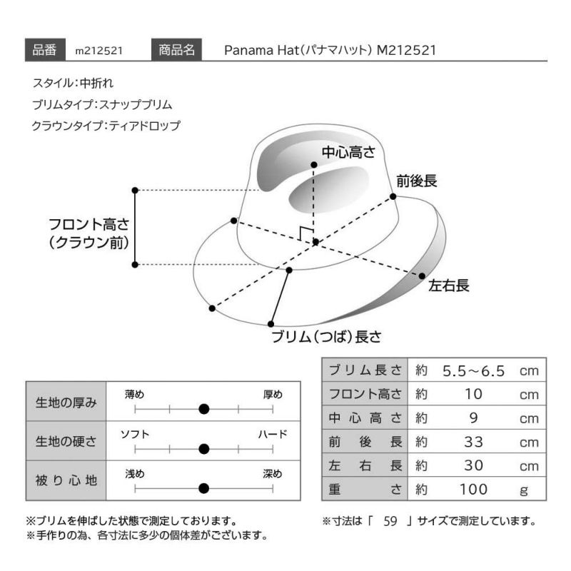 時谷堂百貨 | パナマハット パナマ帽 メンズ Panama Hat（パナマハット