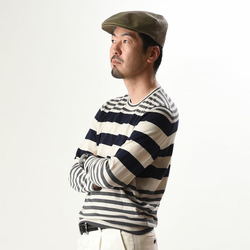 フェイルスワースのハンチング Irish Linen Cap（アイリッシュ リネン キャップ） カーキのモデル写真