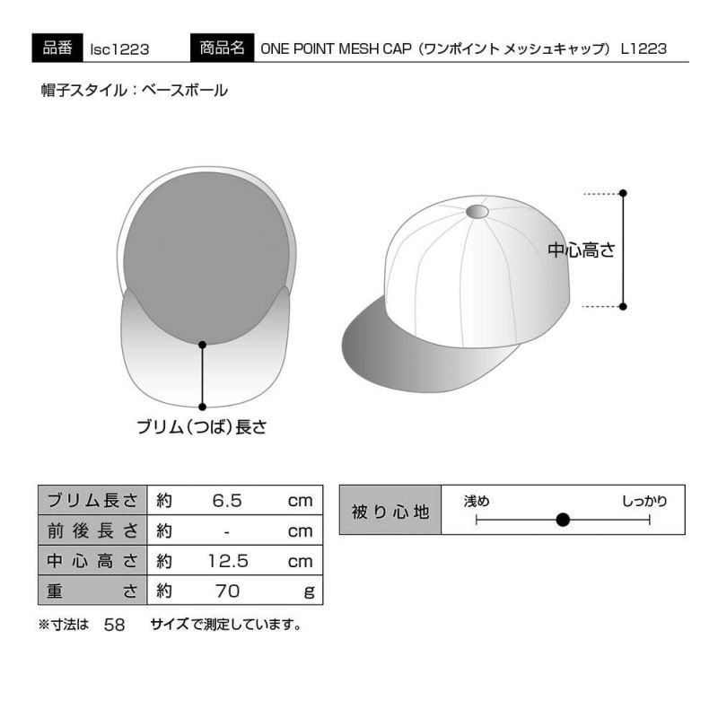 ラコステのキャップ ONE POINT MESH CAP（ワンポイント メッシュキャップ） L1223 ブラック