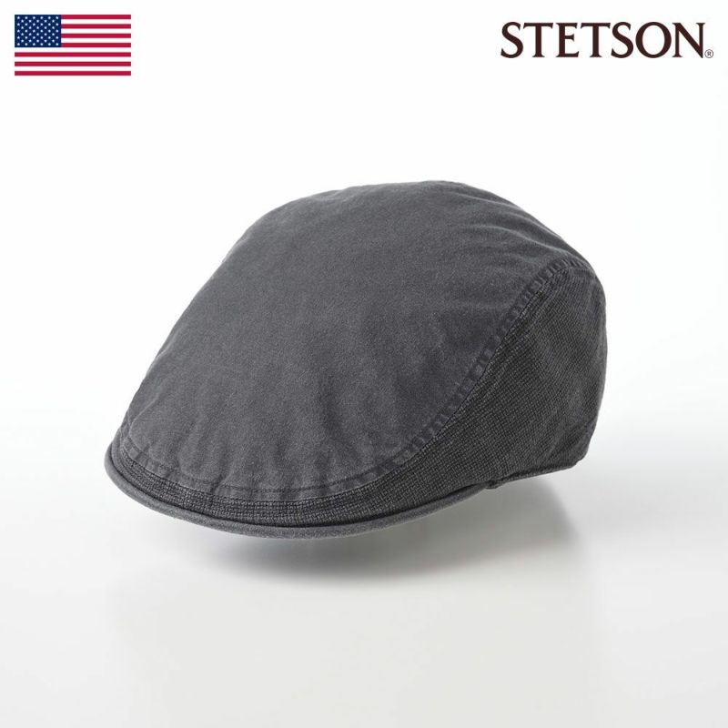 帽子 ハンチング STETSON（ステットソン） COTTON OVERDYE WASHED HUNTING（コットンオーバーダイウォッシュドハンチング）SE641 ブラック