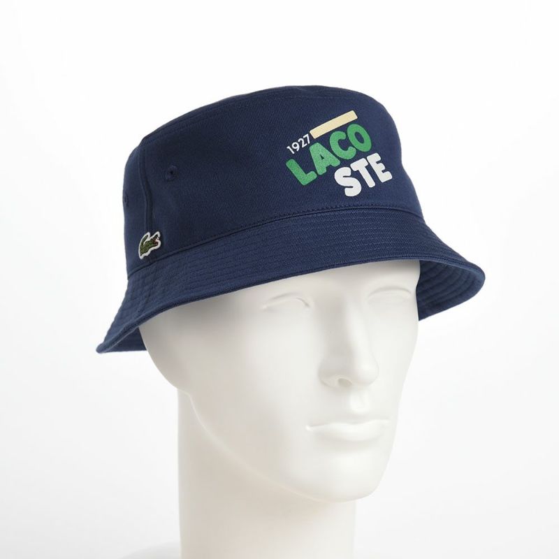 ラコステのバケットハット PRINT LOGO BUCKET HAT（プリントロゴ バケットハット） L7105 ネイビー