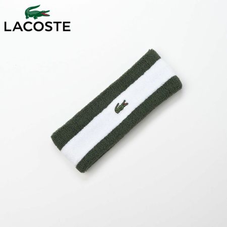 ラコステのヘアバンド COOL MAX BORDER HAIR BAND（クールマックス ボーダーヘアバンド） L7100 グリーン