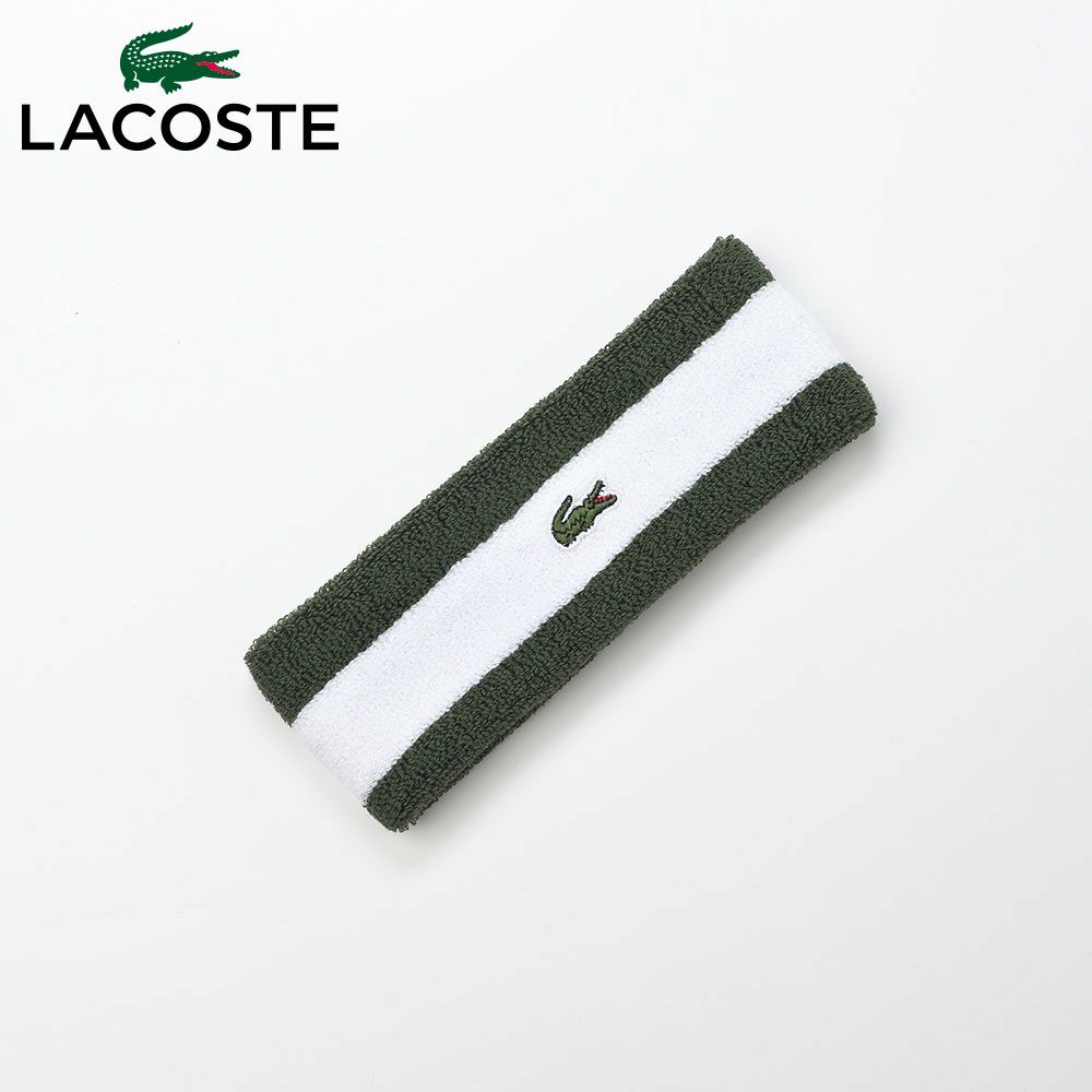 ラコステのヘアバンド COOL MAX BORDER HAIR BAND（クールマックス ボーダーヘアバンド） L7100 グリーン