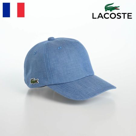 ラコステのキャップ CHAMBRAY COTTON CAP（シャンブレー コットンキャップ） L7101 ブルー