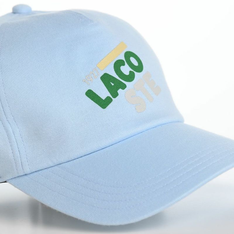 ラコステのキャップ PRINT LOGO CAP（プリントロゴ キャップ） L7104 ブルー