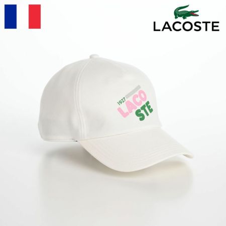 ラコステのキャップ野球帽 PRINT LOGO CAP（プリントロゴ キャップ） L7104 ホワイト