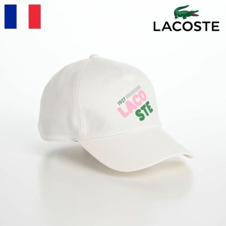 ラコステのキャップ PRINT LOGO CAP（プリントロゴ キャップ） L7104 ホワイト