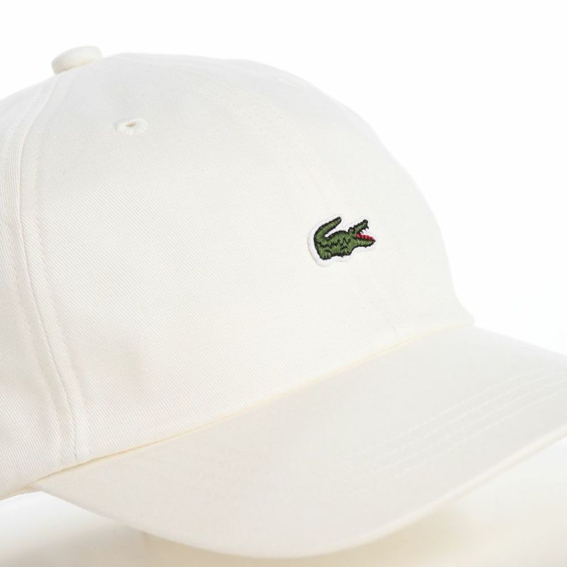 ラコステのキャップ BASIC COTTON CAP（ベーシックコットンキャップ） L1230 オフホワイト