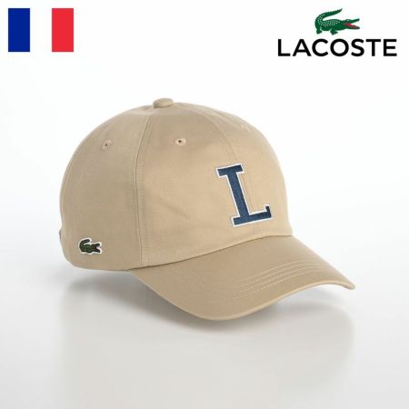 ラコステのキャップ野球帽 INITIAL APPLIQUE CAP（イニシャルアップリケキャップ） L1251 ベージュ