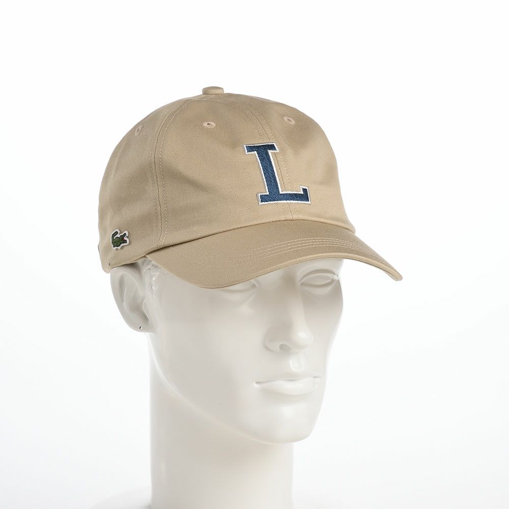 ラコステのキャップ INITIAL APPLIQUE CAP（イニシャルアップリケキャップ） L1251 ベージュ