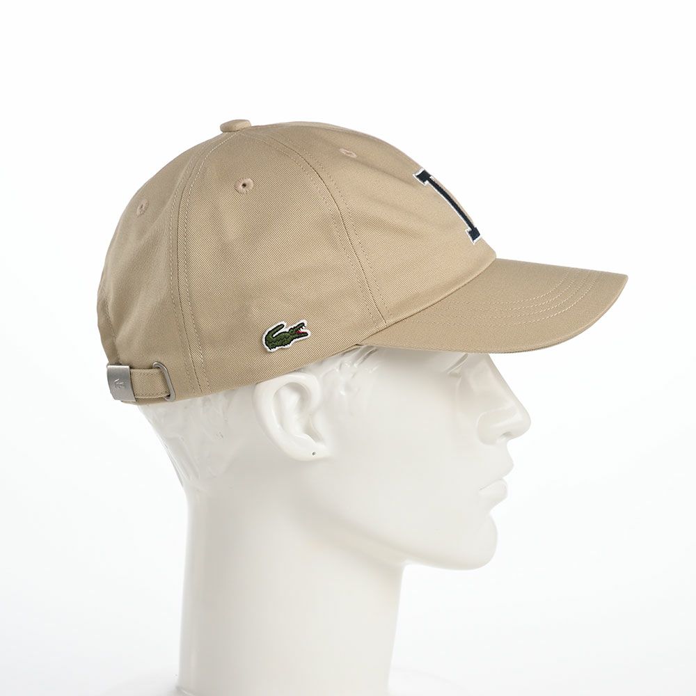 ラコステのキャップ INITIAL APPLIQUE CAP（イニシャルアップリケキャップ） L1251 ベージュ