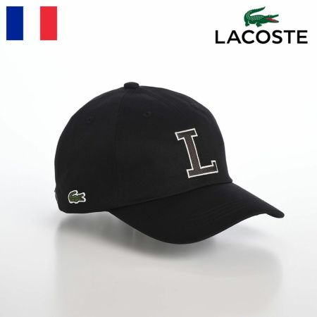 ラコステのキャップ野球帽 INITIAL APPLIQUE CAP（イニシャルアップリケキャップ） L1251 ブラック